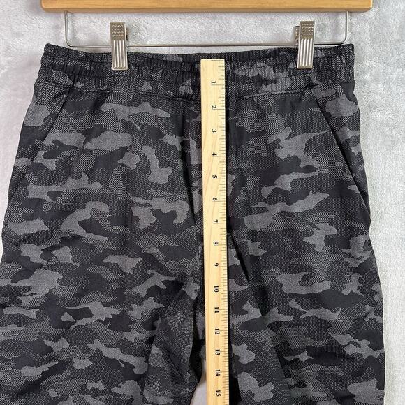 Lululemon Camo Shorts Men's Small Black/Grey Athletic Workout Gym Pockets - Picture 6 of 12